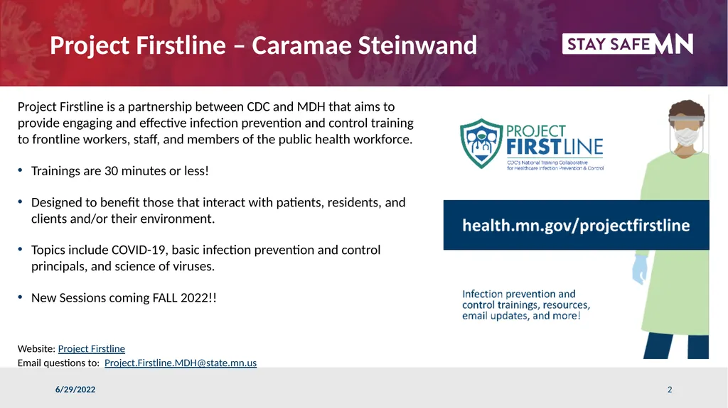 ARRM/MOHR Conversation with MDH July 6, 2022 - slide 2 of 26