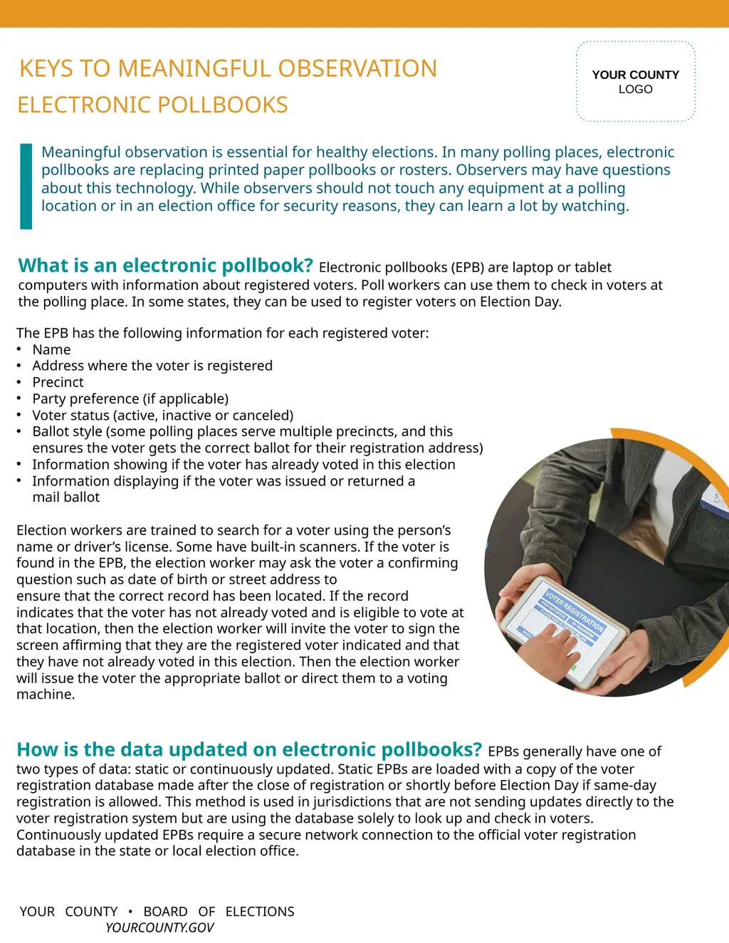 What is an electronic pollbook? Electronic - slide 1 of 2
