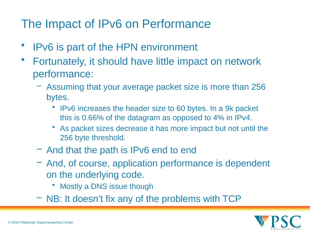 TCP Performance and Diagnostics: Optimizing for - slide 10 of 18