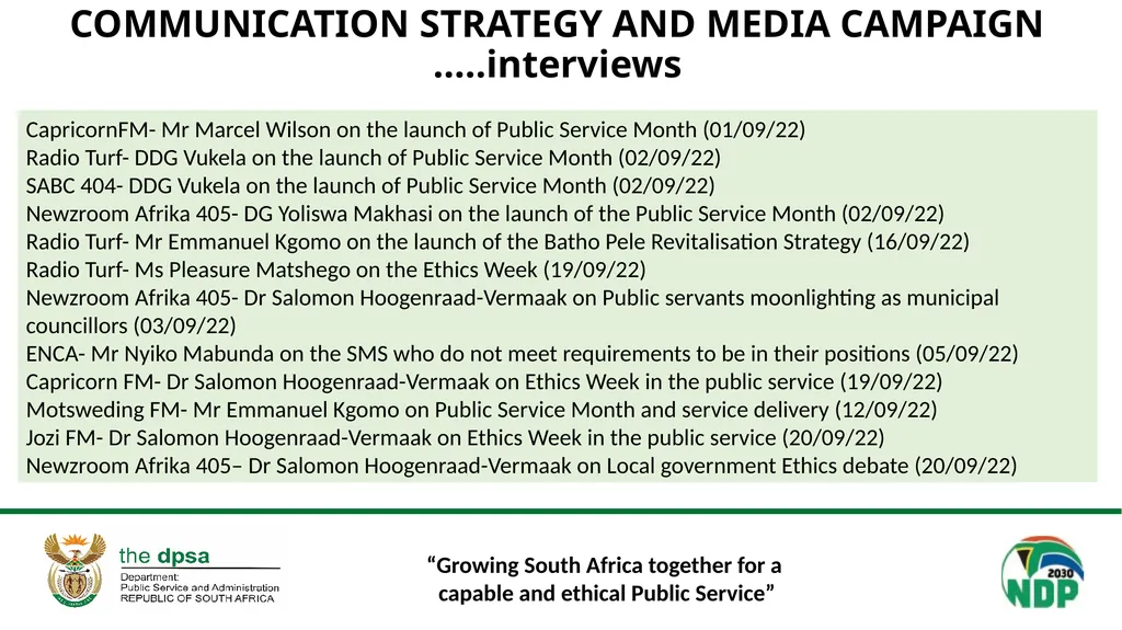“Growing South Africa together for a capable and - slide 7 of 18