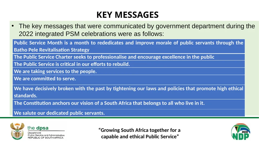 “Growing South Africa together for a capable and - slide 8 of 18