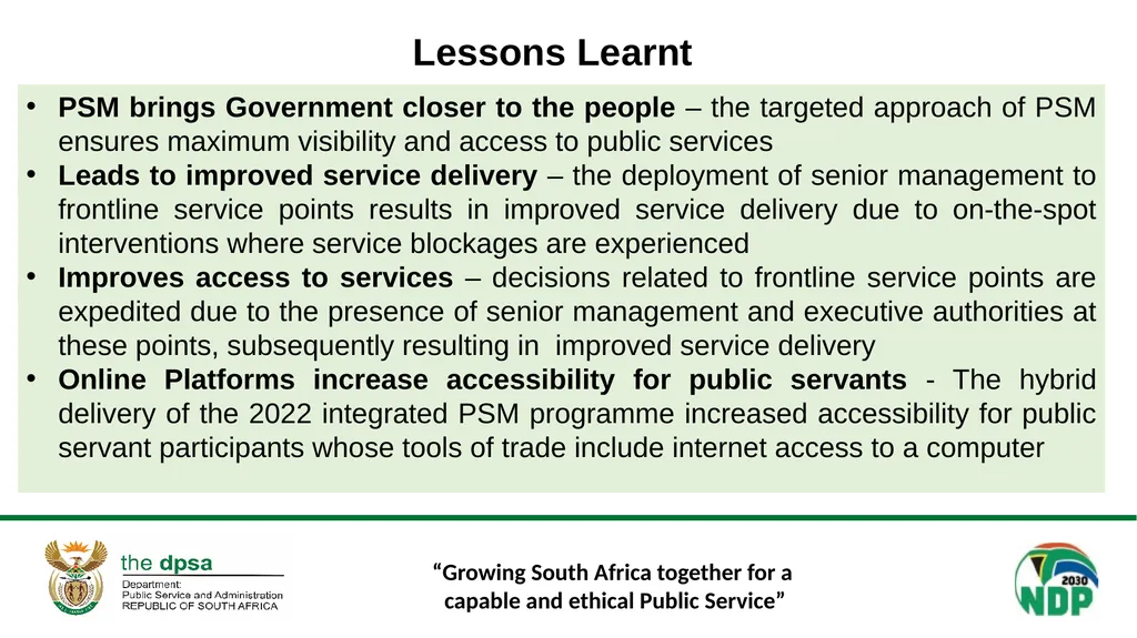 “Growing South Africa together for a capable and - slide 12 of 18