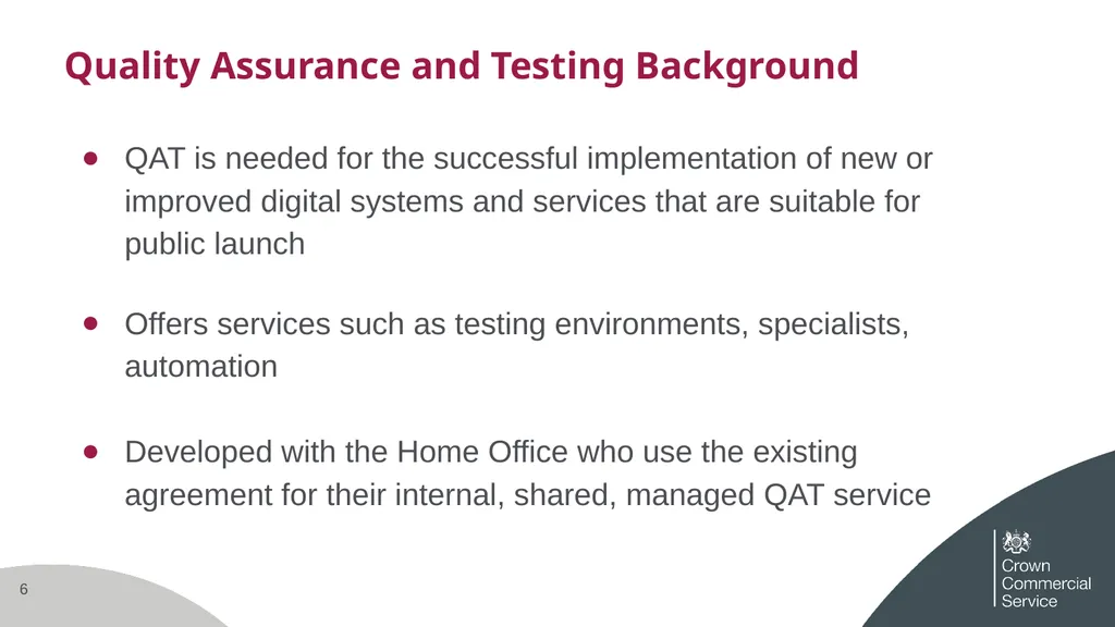 Quality Assurance and Testing for IT Systems 2 - slide 6 of 29