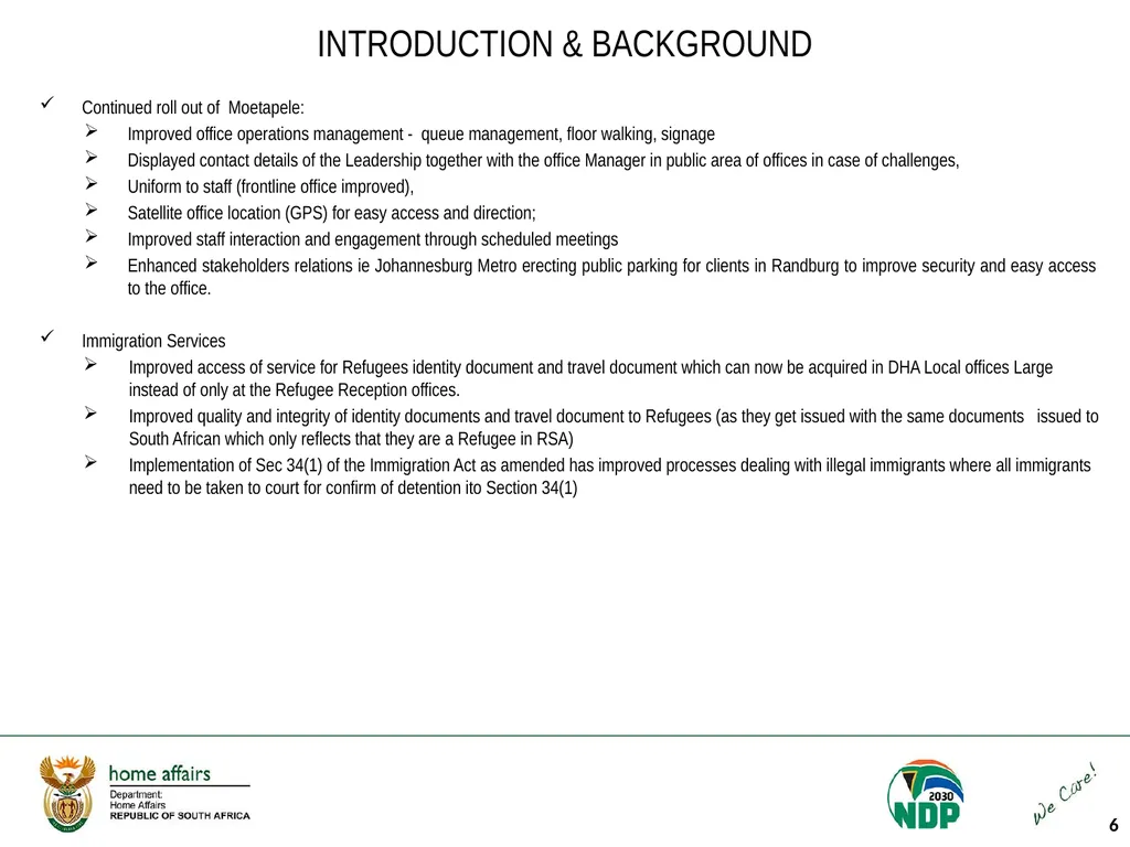 Portfolio Committee on Home Affairs briefing - slide 6 of 58