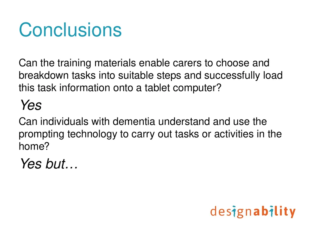 Digital prompting technology to support people - slide 25 of 27