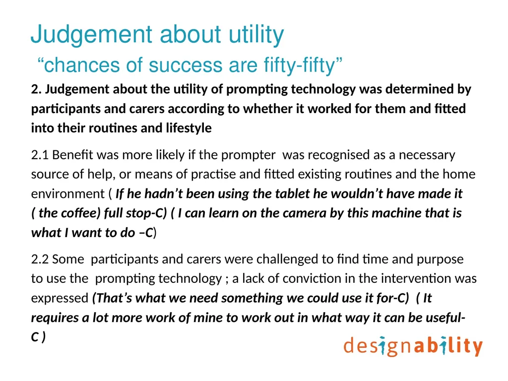 Digital prompting technology to support people - slide 22 of 27