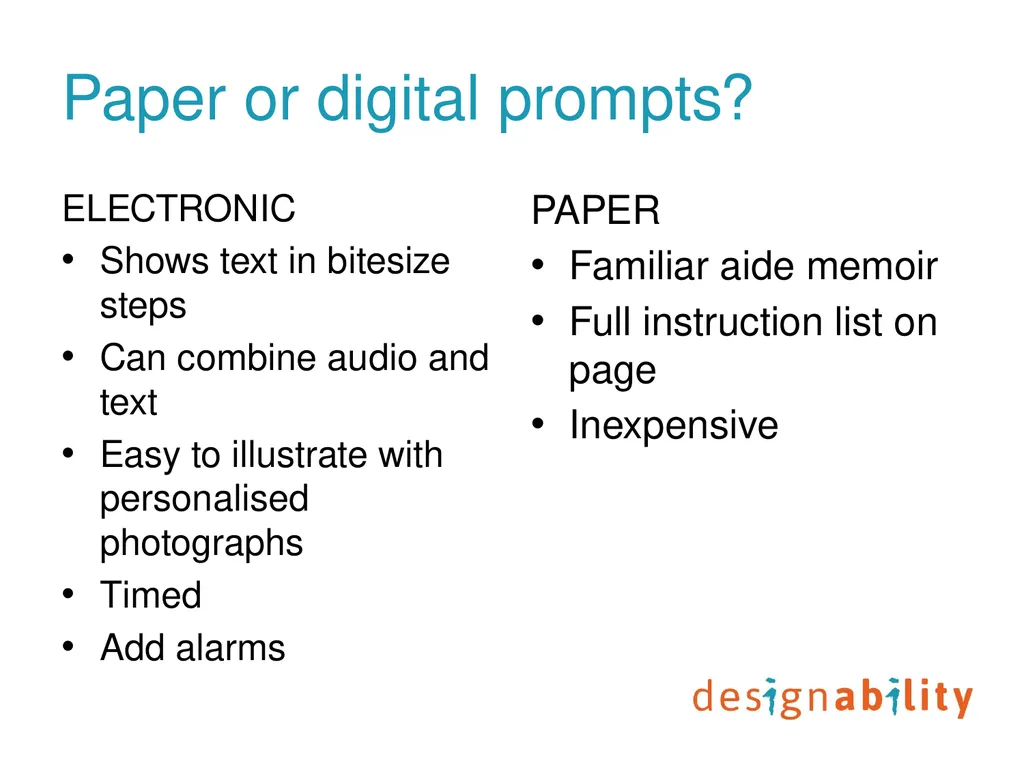Digital prompting technology to support people - slide 4 of 27