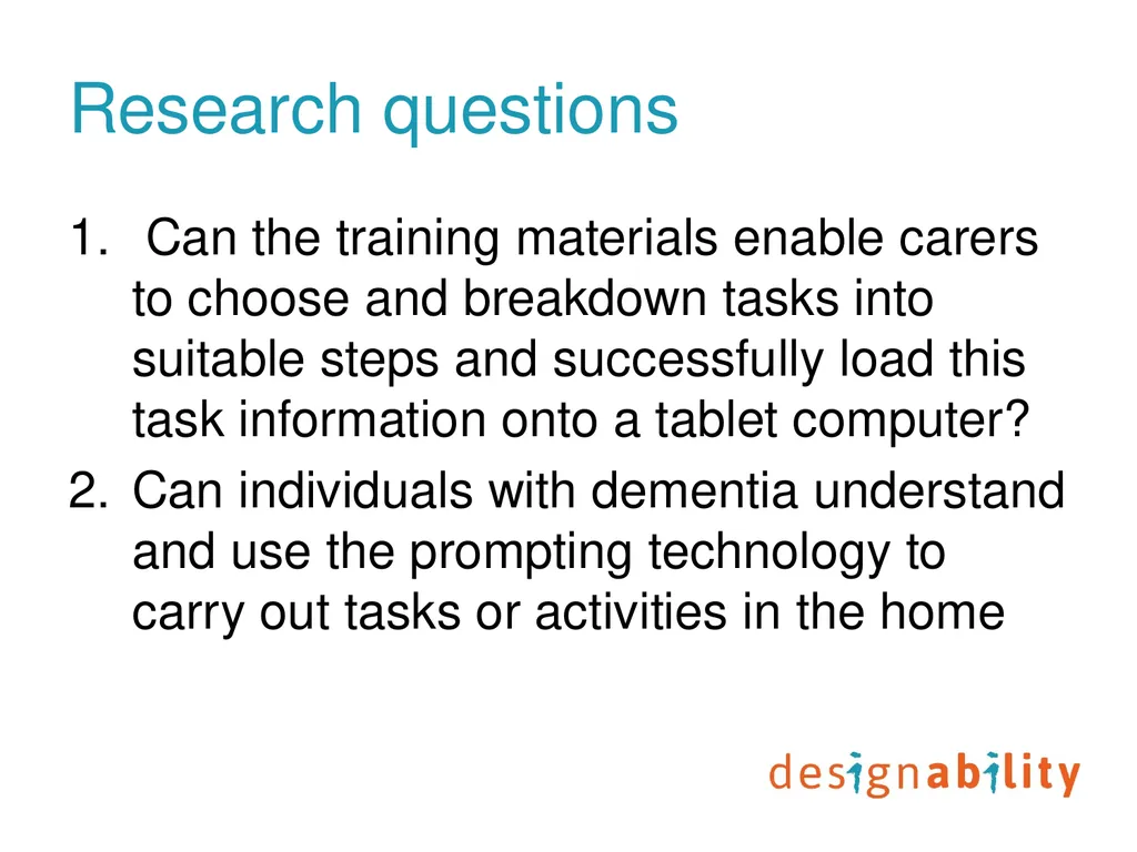Digital prompting technology to support people - slide 6 of 27