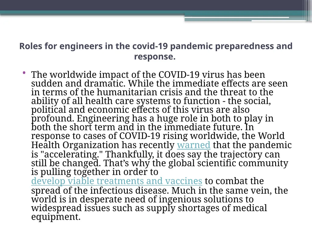 ENGINEERING STRATEGIES FOR HANDLING COVID-19 FOR - slide 13 of 22