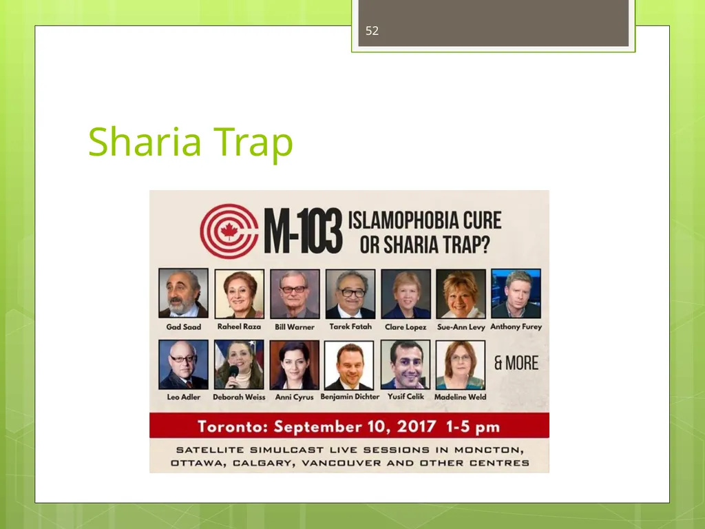 Islamophobia By Dr. Monia Mazigh 2017 © - slide 52 of 58
