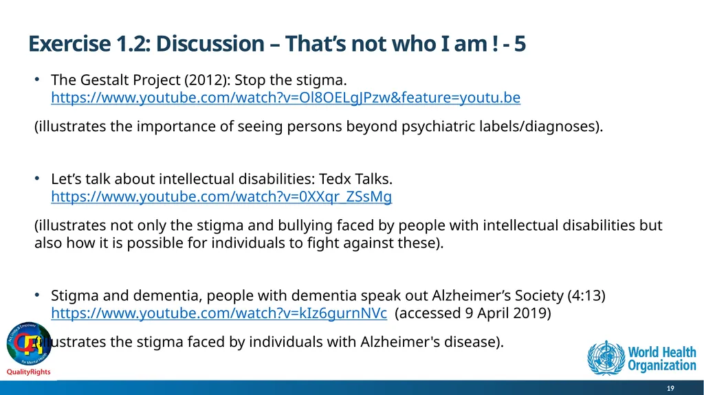 WHO QualityRights core training - for all services - slide 19 of 174