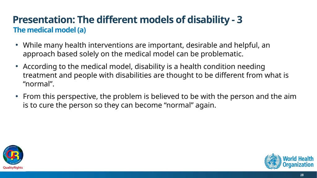WHO QualityRights core training - for all services - slide 28 of 174