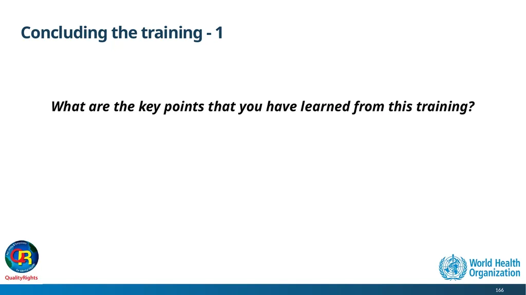 WHO QualityRights core training - for all services - slide 166 of 174