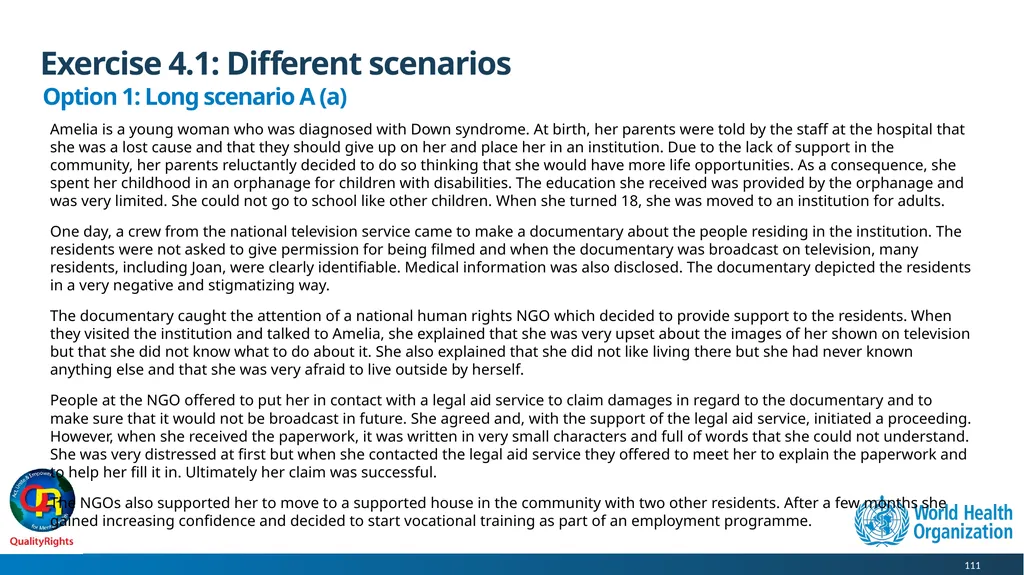WHO QualityRights core training - for all services - slide 111 of 174
