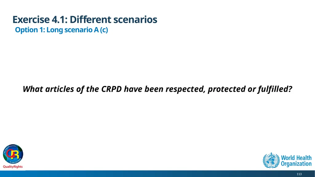WHO QualityRights core training - for all services - slide 113 of 174