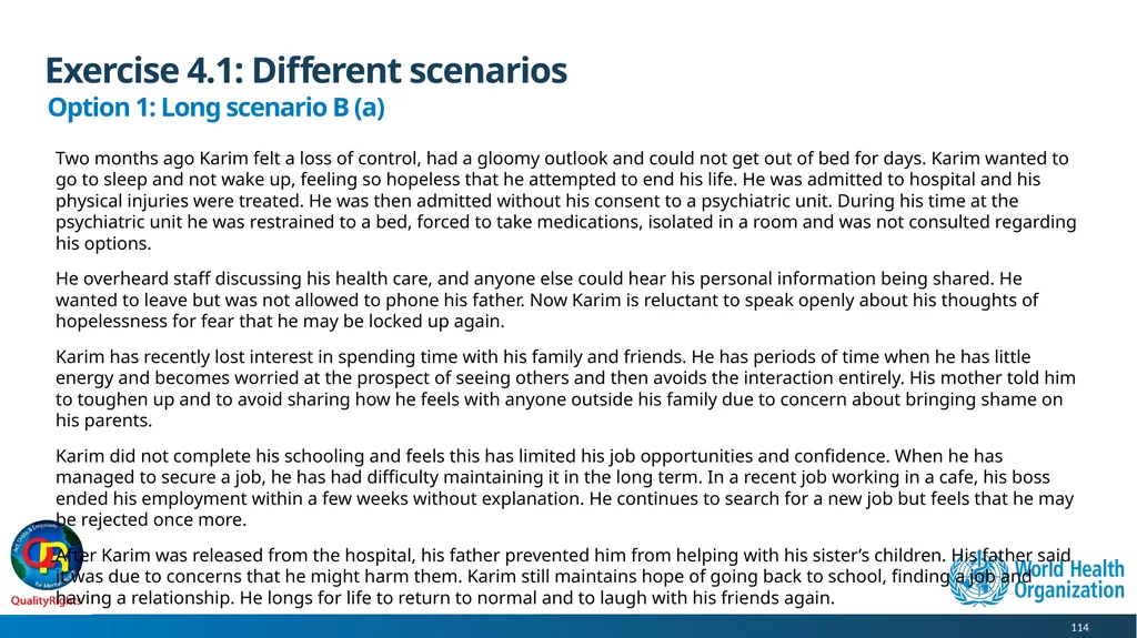 WHO QualityRights core training - for all services - slide 114 of 174