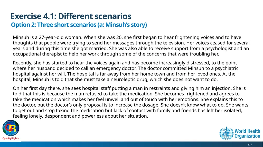 WHO QualityRights core training - for all services - slide 117 of 174
