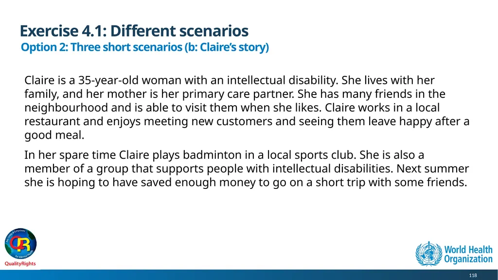 WHO QualityRights core training - for all services - slide 118 of 174