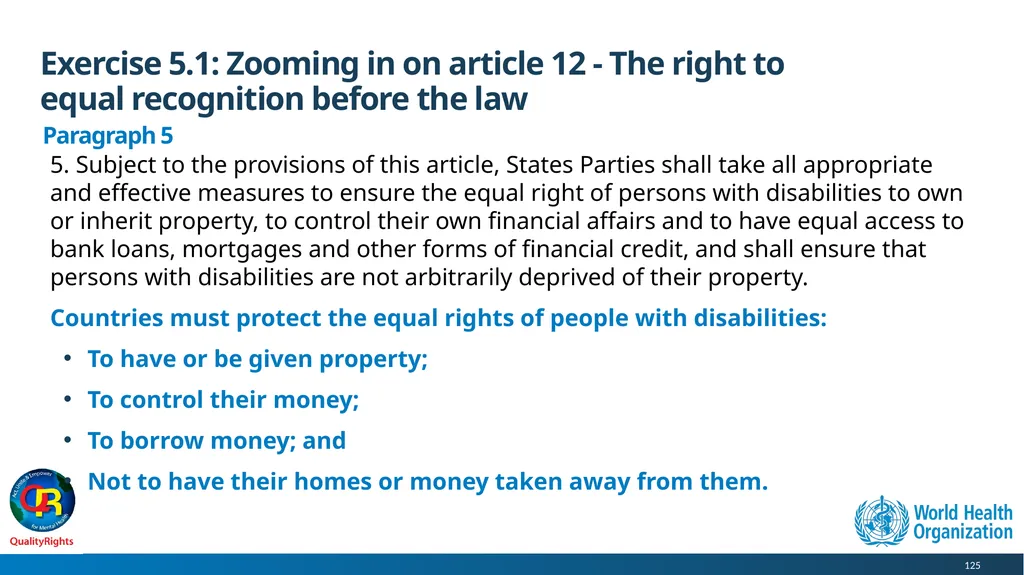 WHO QualityRights core training - for all services - slide 125 of 174