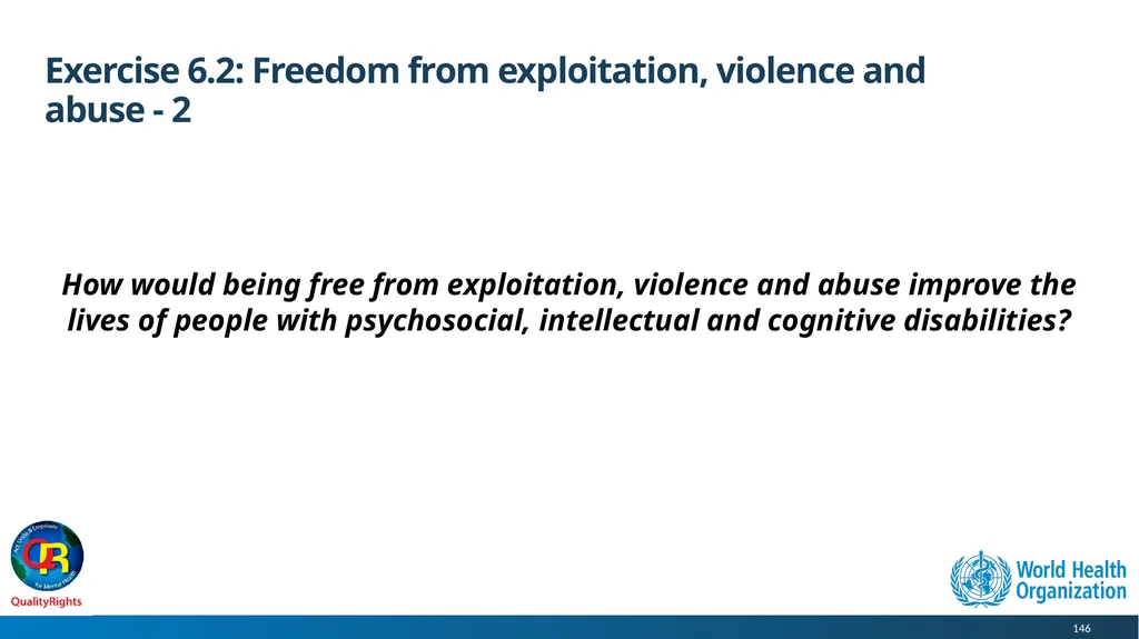 WHO QualityRights core training - for all services - slide 146 of 174