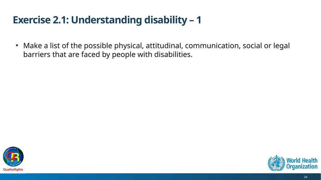 WHO QualityRights core training - for all services - slide 24 of 174