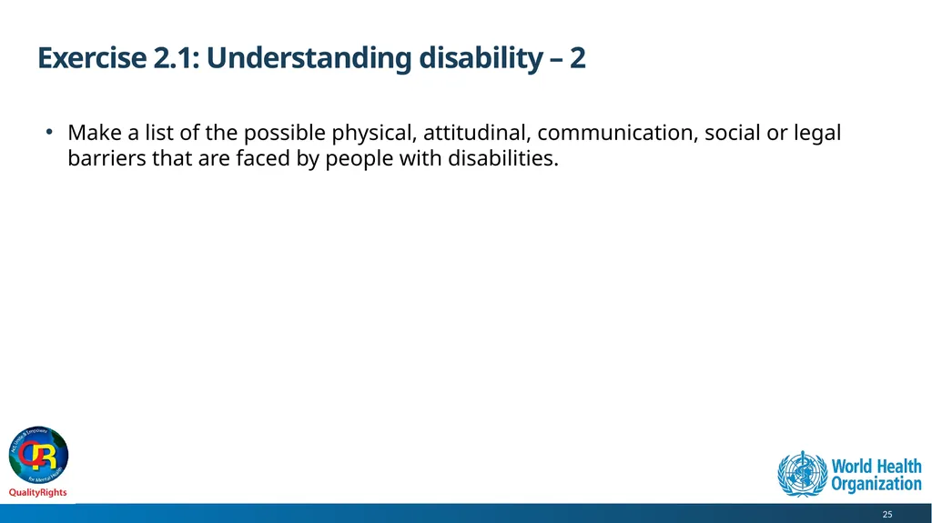 WHO QualityRights core training - for all services - slide 25 of 174