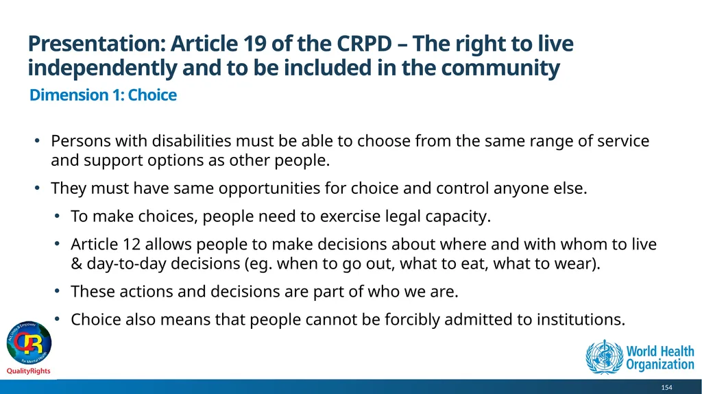 WHO QualityRights core training - for all services - slide 154 of 174