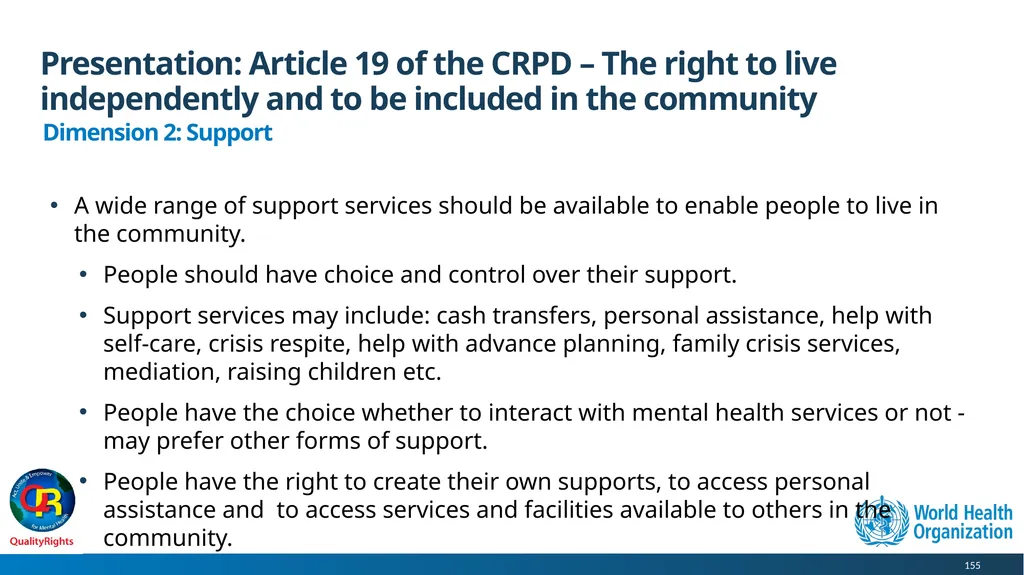 WHO QualityRights core training - for all services - slide 155 of 174