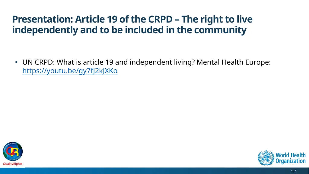 WHO QualityRights core training - for all services - slide 157 of 174