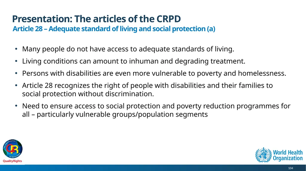 WHO QualityRights core training - for all services - slide 104 of 174