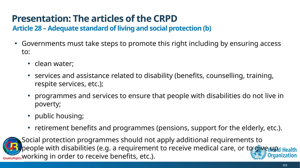 WHO QualityRights core training - for all services - slide 105 of 174
