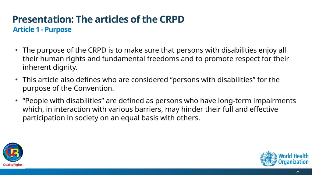 WHO QualityRights core training - for all services - slide 59 of 174