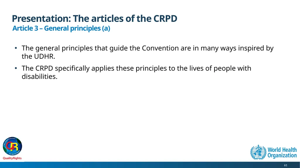WHO QualityRights core training - for all services - slide 61 of 174