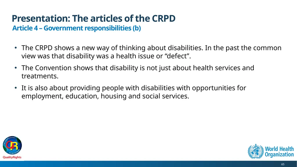 WHO QualityRights core training - for all services - slide 65 of 174