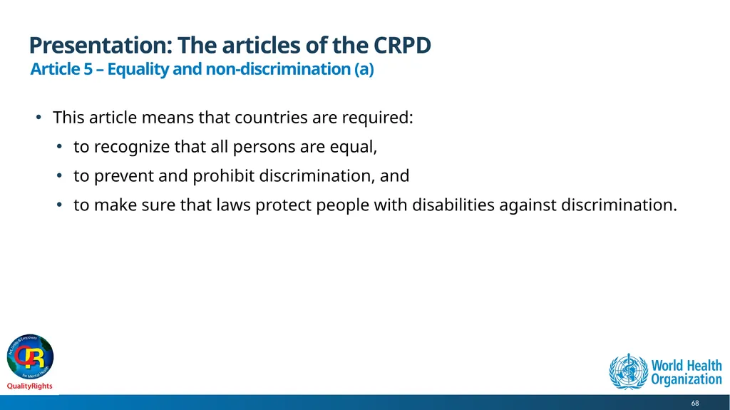 WHO QualityRights core training - for all services - slide 68 of 174