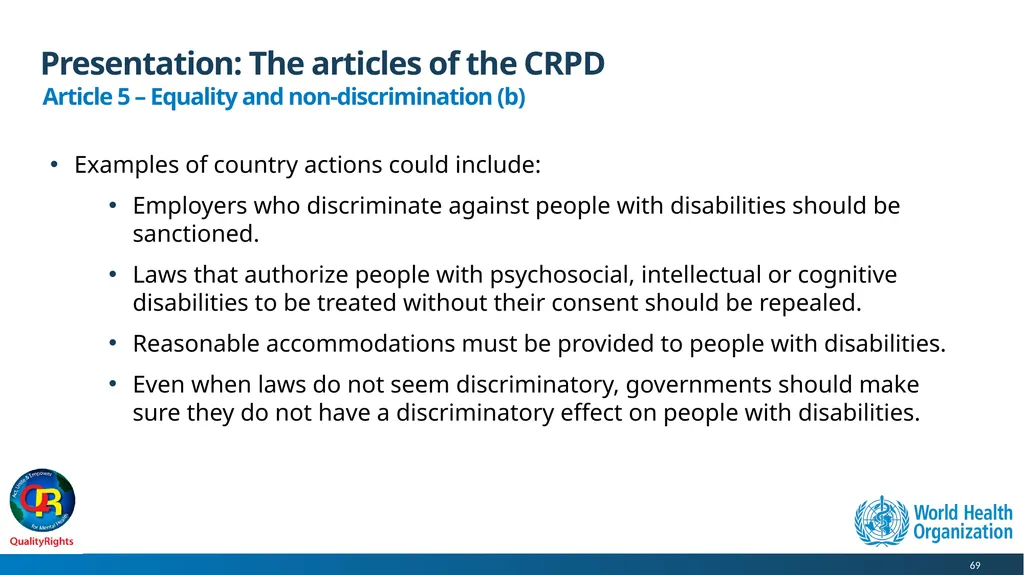 WHO QualityRights core training - for all services - slide 69 of 174