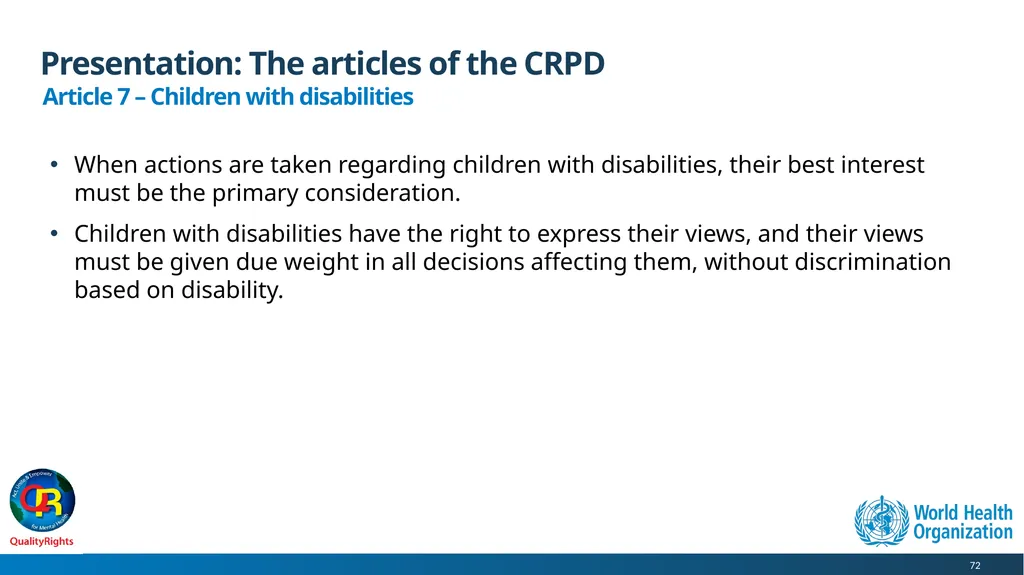 WHO QualityRights core training - for all services - slide 72 of 174