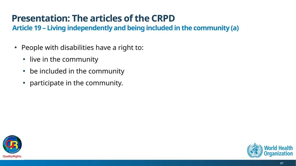 WHO QualityRights core training - for all services - slide 87 of 174