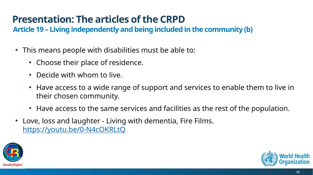 WHO QualityRights core training - for all services - slide 88 of 174