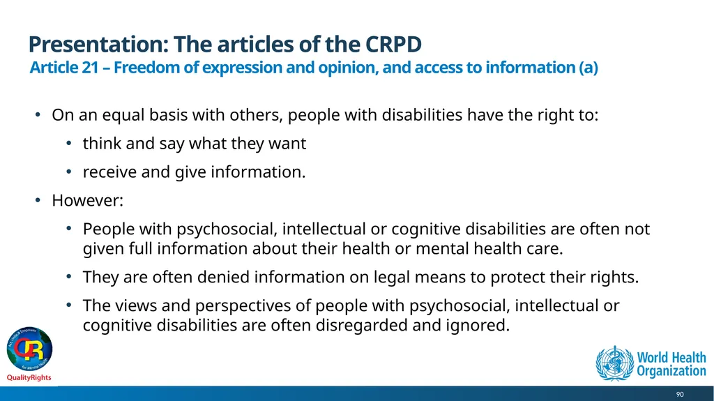 WHO QualityRights core training - for all services - slide 90 of 174