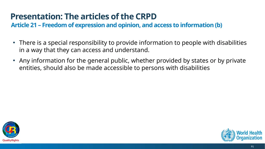 WHO QualityRights core training - for all services - slide 91 of 174