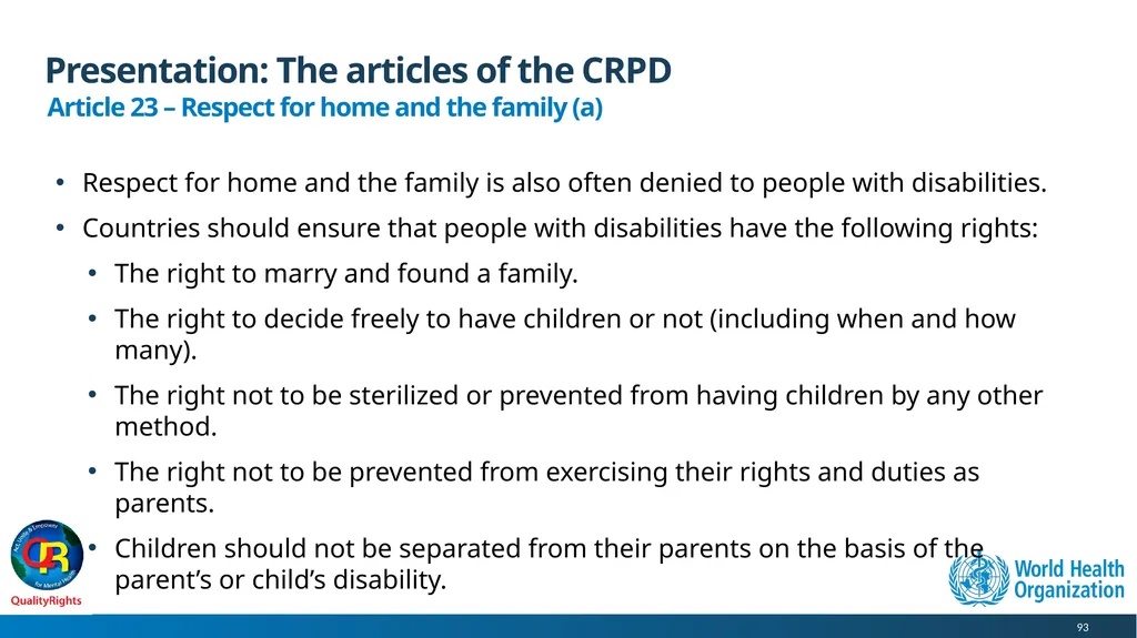 WHO QualityRights core training - for all services - slide 93 of 174