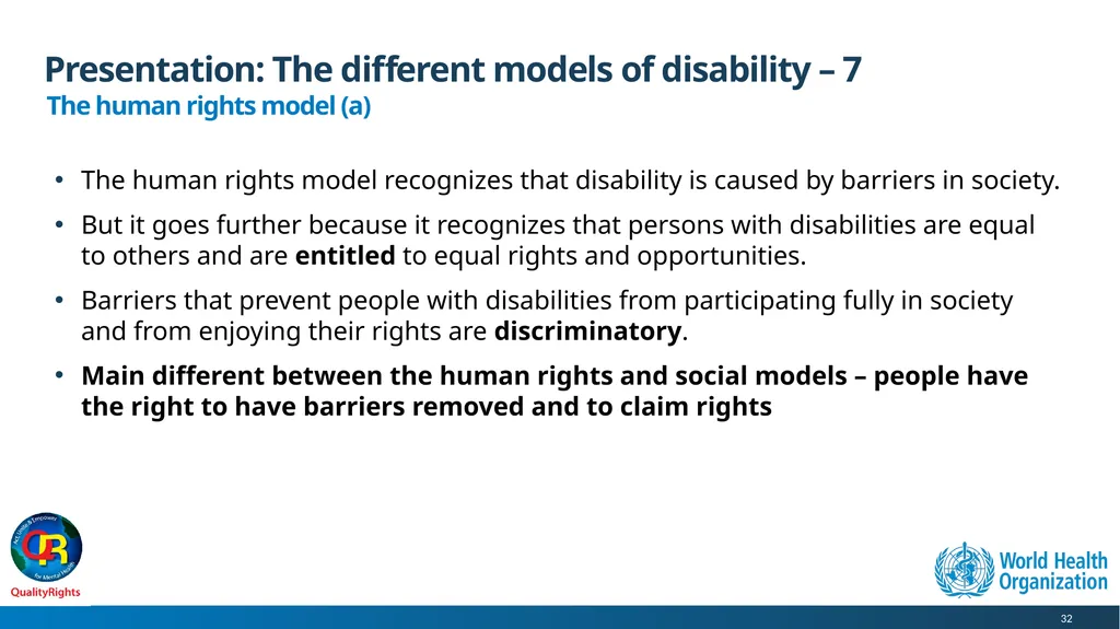 WHO QualityRights core training - for all services - slide 32 of 174