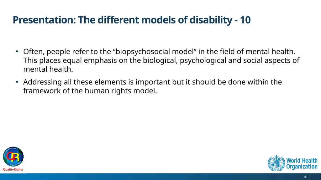 WHO QualityRights core training - for all services - slide 35 of 174