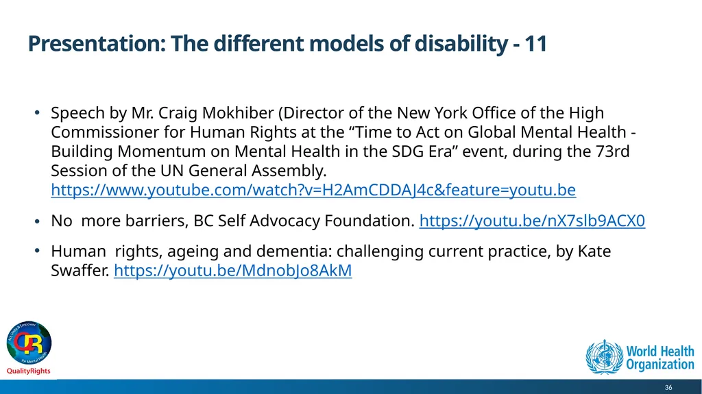 WHO QualityRights core training - for all services - slide 36 of 174