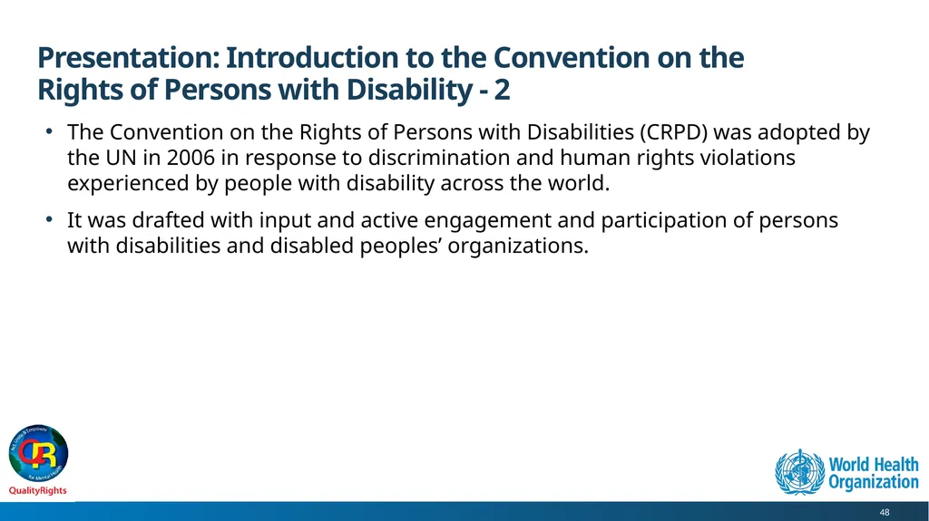 WHO QualityRights core training - for all services - slide 48 of 174