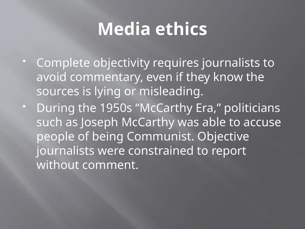 Media ethics: oxymoron? An introduction. Media - slide 20 of 28