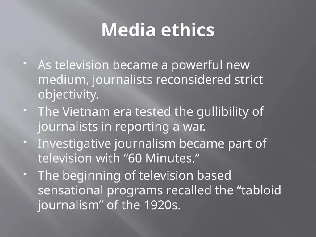 Media ethics: oxymoron? An introduction. Media - slide 24 of 28