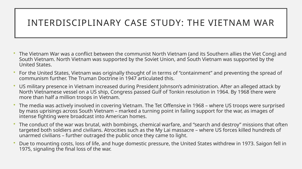 Thinking Interdisciplinary in history: Vietnam as - slide 4 of 15