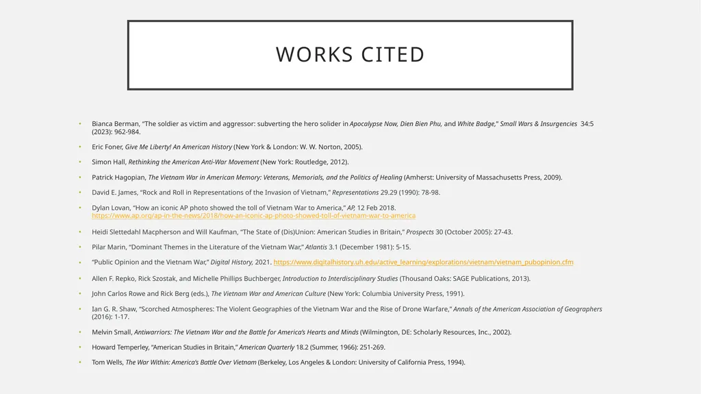 Thinking Interdisciplinary in history: Vietnam as - slide 15 of 15